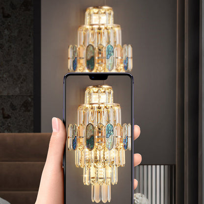 Trapezoid Crystal Aluminum 3/5/8 Light Wall Sconce Lamp