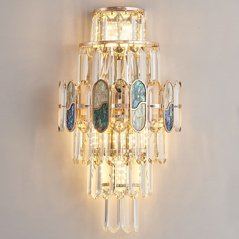 Trapezoid Crystal Aluminum 3/5/8 Light Wall Sconce Lamp