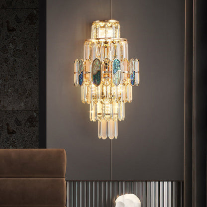 Trapezoid Crystal Aluminum 3/5/8 Light Wall Sconce Lamp