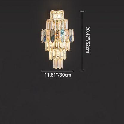 Trapezoid Crystal Aluminum 3/5/8 Light Wall Sconce Lamp