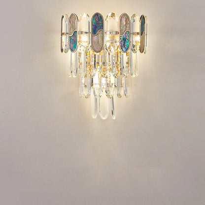 Trapezoid Crystal Aluminum 3/5/8 Light Wall Sconce Lamp