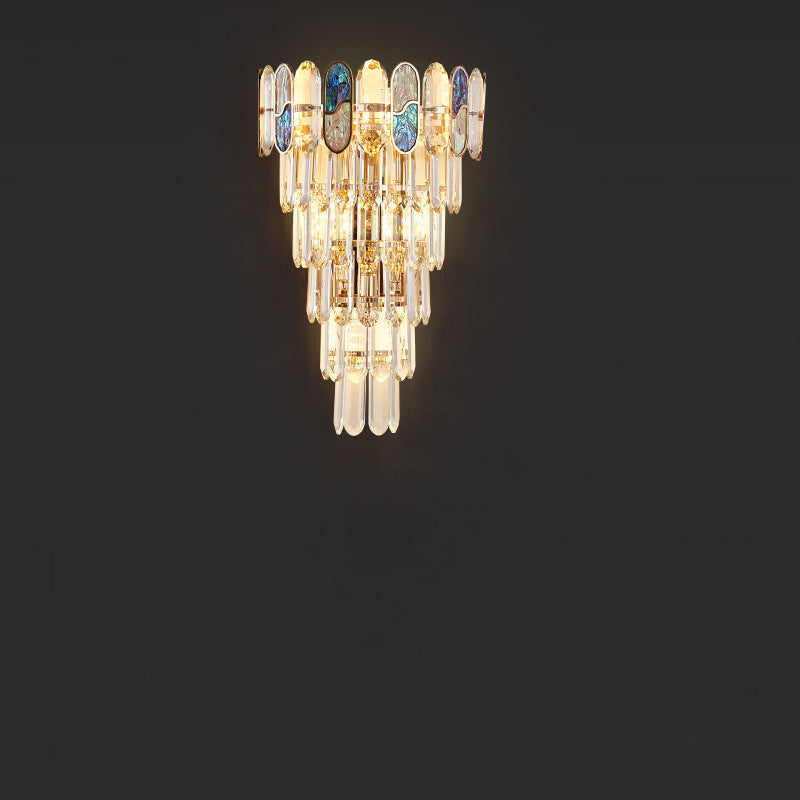 Trapezoid Crystal Aluminum 3/5/8 Light Wall Sconce Lamp