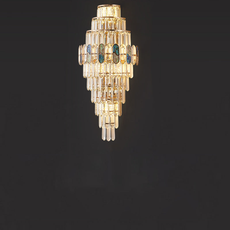 Trapezoid Crystal Aluminum 3/5/8 Light Wall Sconce Lamp