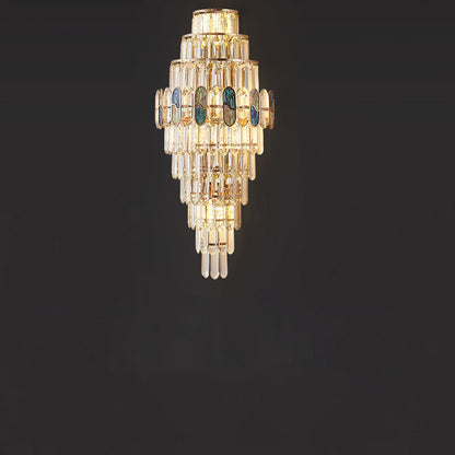 Trapezoid Crystal Aluminum 3/5/8 Light Wall Sconce Lamp