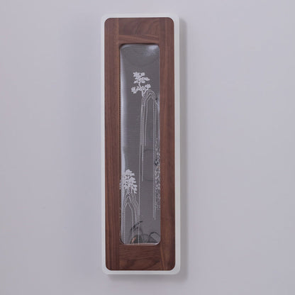 Chinese Black Walnut Acrylic LED Wall Sconce Lamp