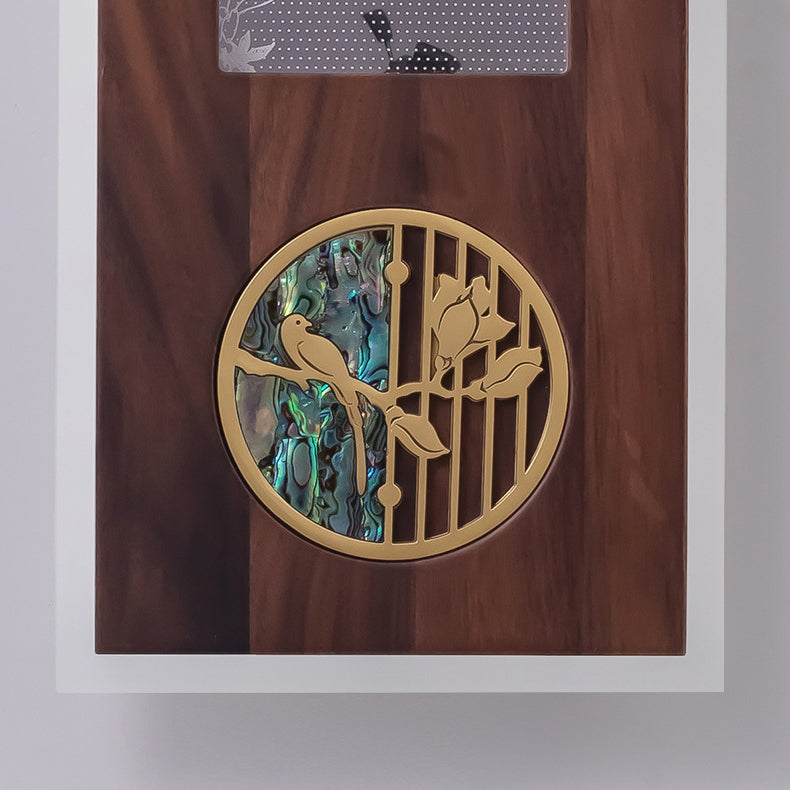 Chinese Black Walnut Acrylic LED Wall Sconce Lamp