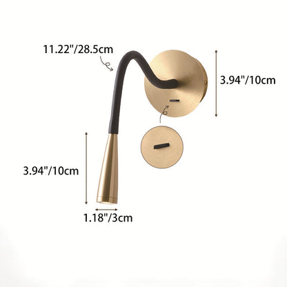 Nordic Tube Copper Silicone LED Wall Sconce Lamp