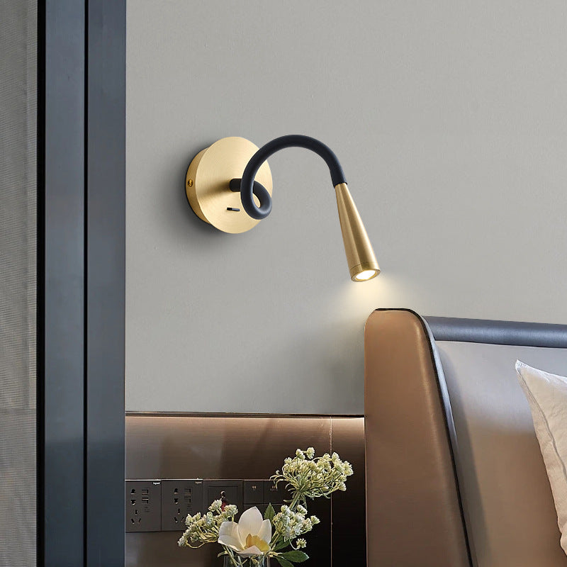 Nordic Tube Copper Silicone LED Wall Sconce Lamp