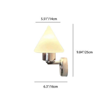 Modern Simplicity Cone Iron Glass 1-Light Wall Sconce Lamp
