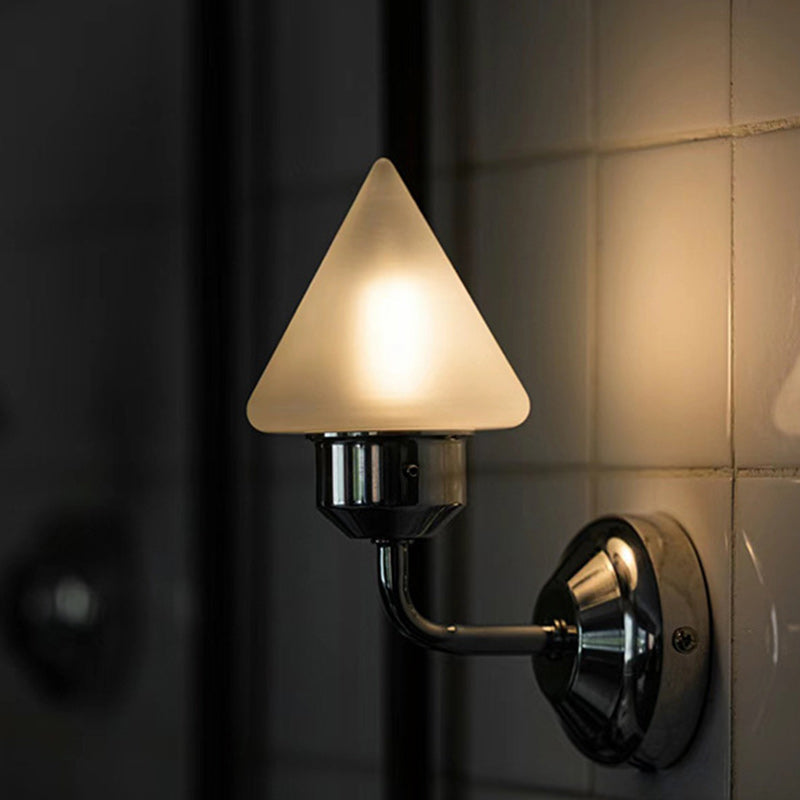 Modern Simplicity Cone Iron Glass 1-Light Wall Sconce Lamp
