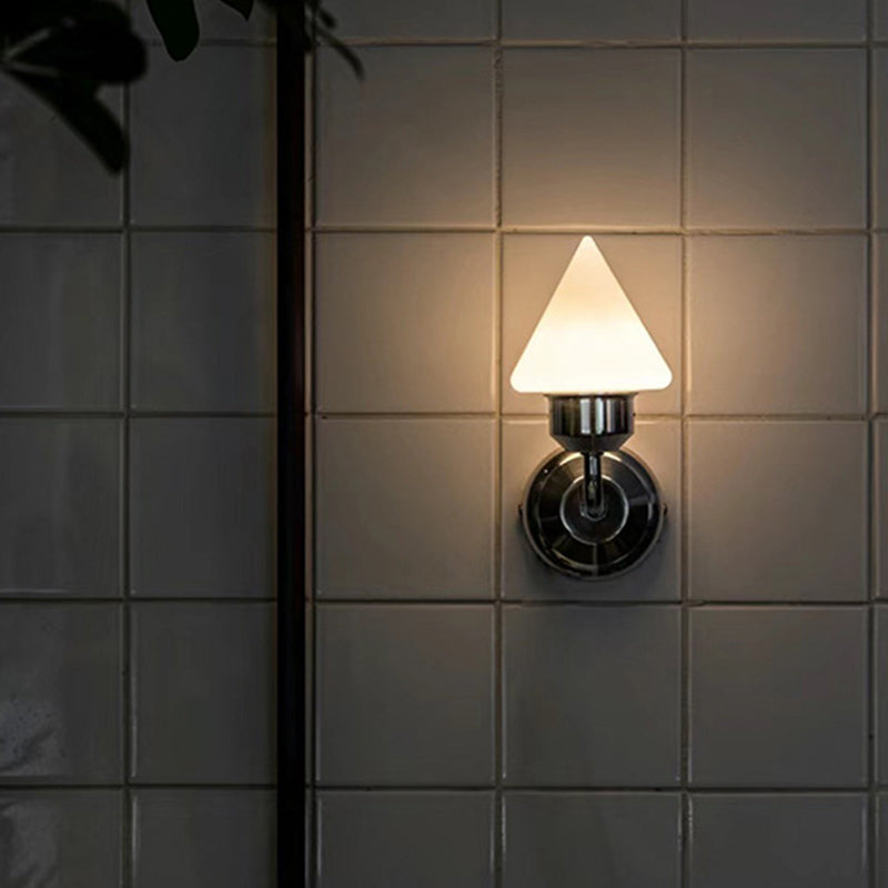 Modern Simplicity Cone Iron Glass 1-Light Wall Sconce Lamp