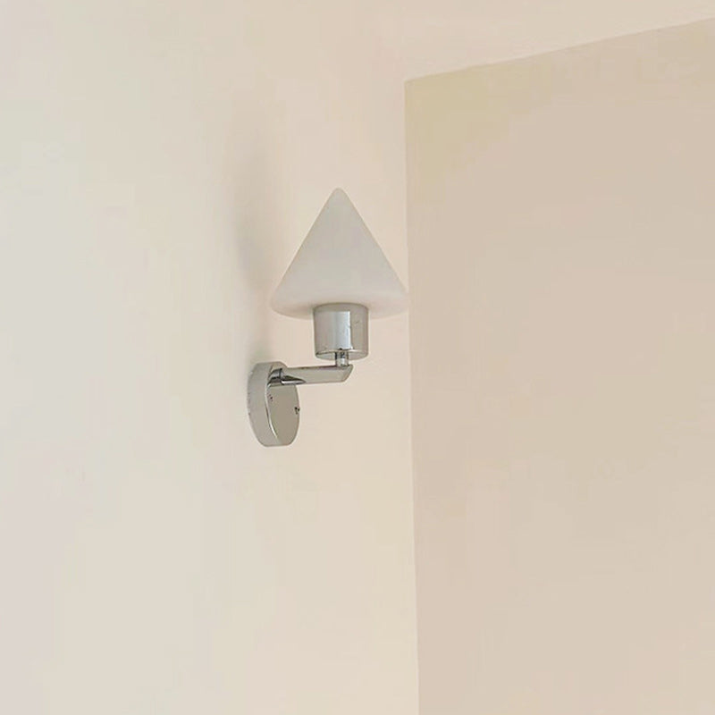 Modern Simplicity Cone Iron Glass 1-Light Wall Sconce Lamp