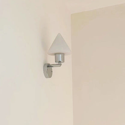 Modern Simplicity Cone Iron Glass 1-Light Wall Sconce Lamp