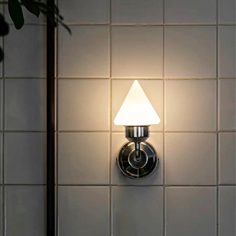 Modern Simplicity Cone Iron Glass 1-Light Wall Sconce Lamp