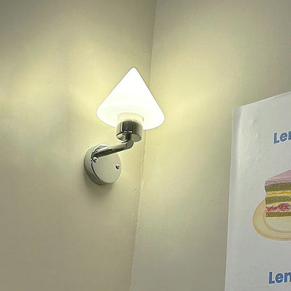 Modern Simplicity Cone Iron Glass 1-Light Wall Sconce Lamp