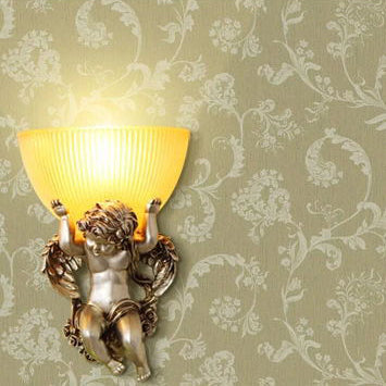 Angel Stainless Steel Glass 1-Light Wall Sconce Lamp