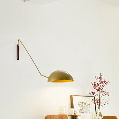 Industrial Hemisphere Iron 1-Light Wall Sconce Lamp