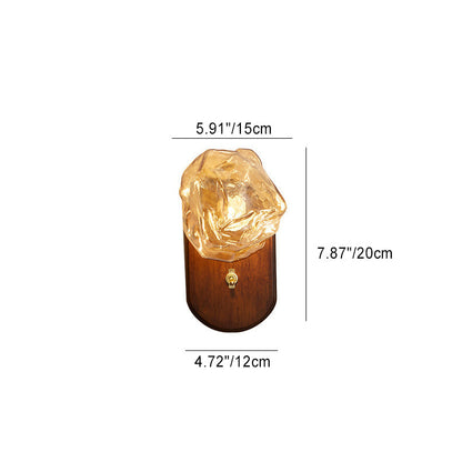 Deco Ice Solid Wood Glass 1-Light Wall Sconce Lamp