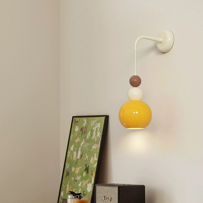 Modern Minimalist Ball Metal Glass 1-Light Wall Sconce Lamp