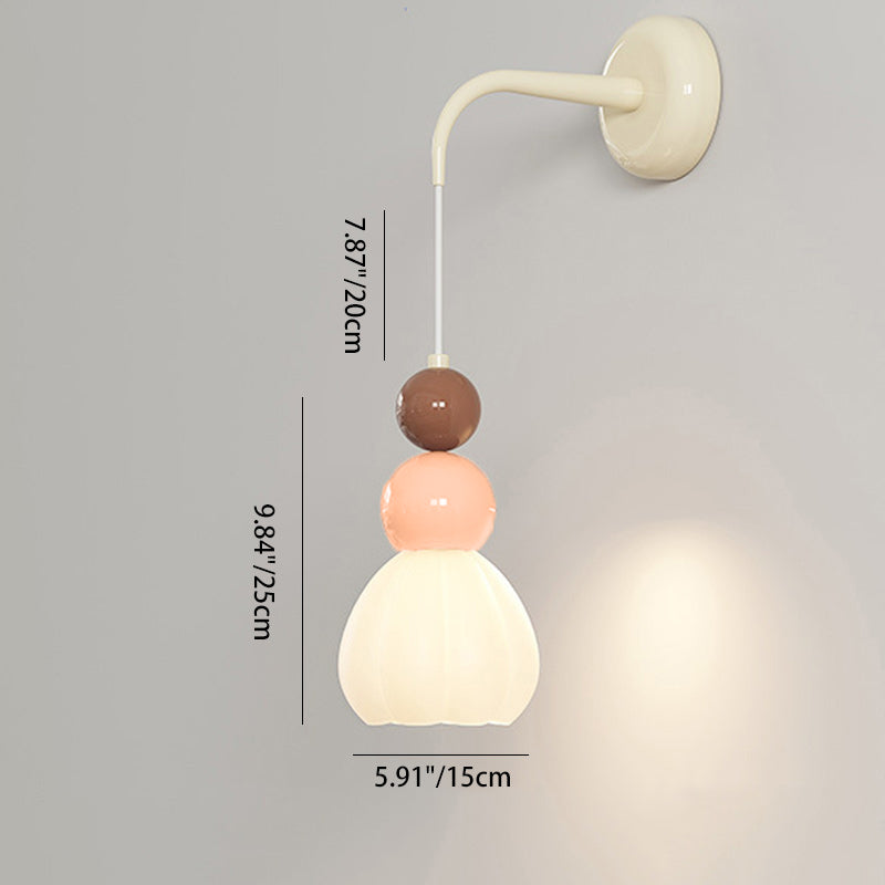 Modern Minimalist Ball Metal Glass 1-Light Wall Sconce Lamp