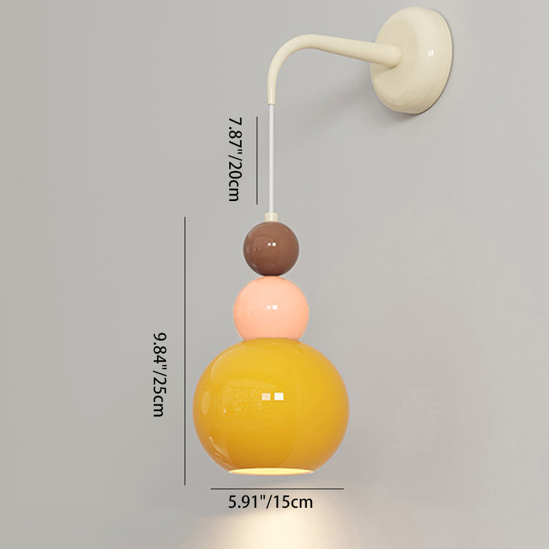 Modern Minimalist Ball Metal Glass 1-Light Wall Sconce Lamp
