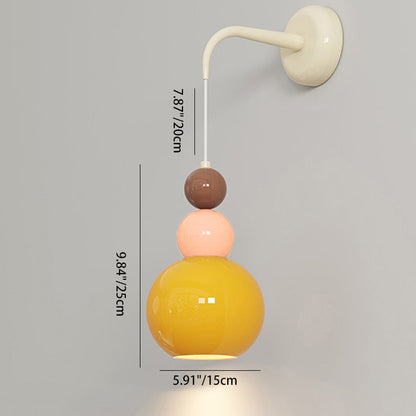 Modern Minimalist Ball Metal Glass 1-Light Wall Sconce Lamp