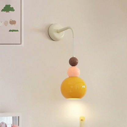 Modern Minimalist Ball Metal Glass 1-Light Wall Sconce Lamp