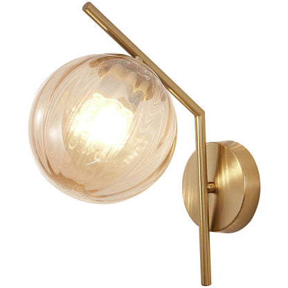 European Sphere Iron Glass 1-Light Wall Sconce Lamp
