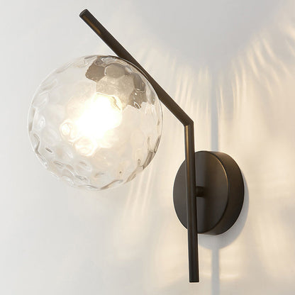 European Sphere Iron Glass 1-Light Wall Sconce Lamp