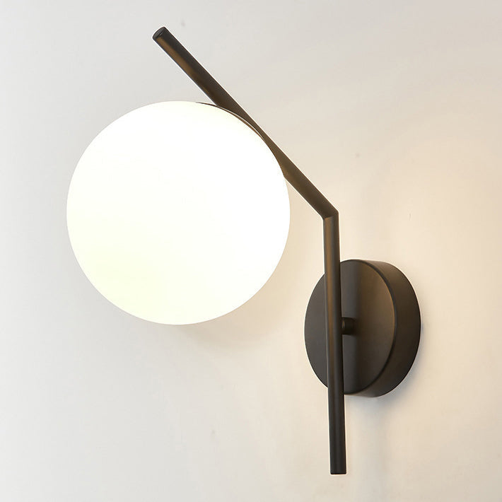 European Sphere Iron Glass 1-Light Wall Sconce Lamp