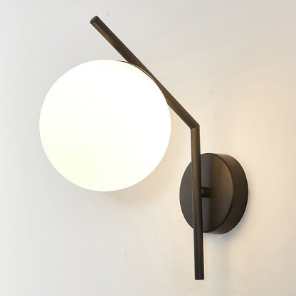 European Sphere Iron Glass 1-Light Wall Sconce Lamp