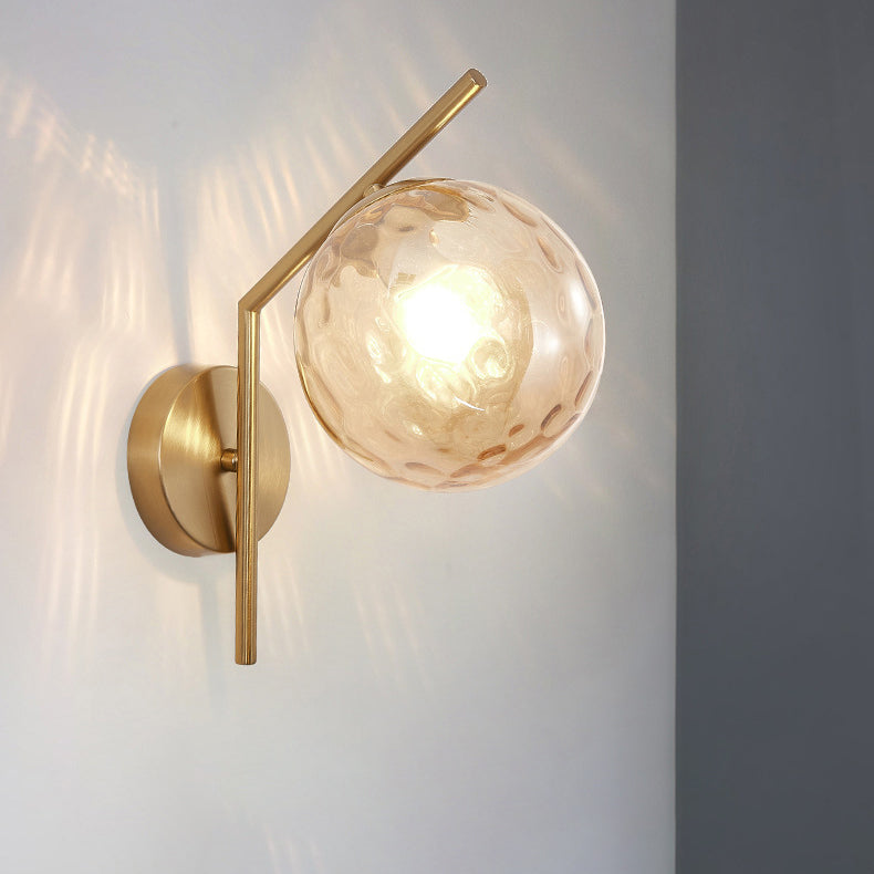European Sphere Iron Glass 1-Light Wall Sconce Lamp