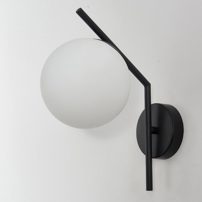 European Sphere Iron Glass 1-Light Wall Sconce Lamp