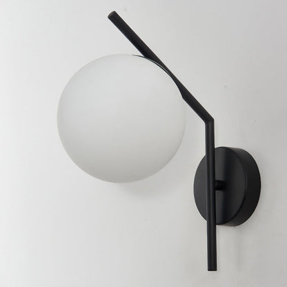 European Sphere Iron Glass 1-Light Wall Sconce Lamp