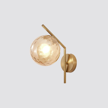 European Sphere Iron Glass 1-Light Wall Sconce Lamp