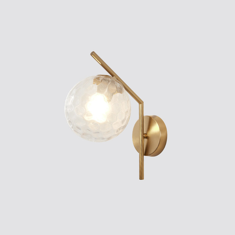 European Sphere Iron Glass 1-Light Wall Sconce Lamp