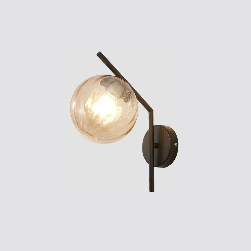 European Sphere Iron Glass 1-Light Wall Sconce Lamp