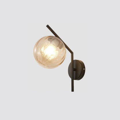 European Sphere Iron Glass 1-Light Wall Sconce Lamp
