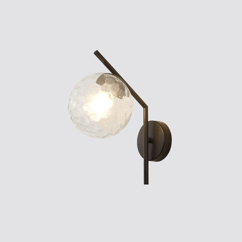 European Sphere Iron Glass 1-Light Wall Sconce Lamp