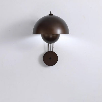 Traditional Rustic Dome Iron 1-Light Wall Sconce Lamp