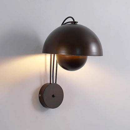 Traditional Rustic Dome Iron 1-Light Wall Sconce Lamp