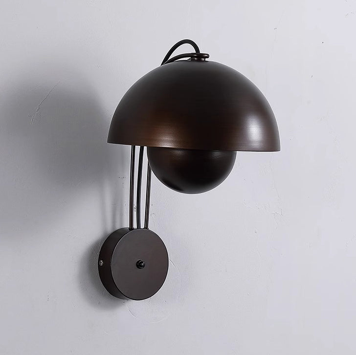Traditional Rustic Dome Iron 1-Light Wall Sconce Lamp