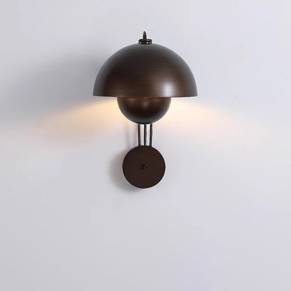 Traditional Rustic Dome Iron 1-Light Wall Sconce Lamp