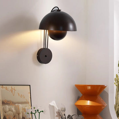 Traditional Rustic Dome Iron 1-Light Wall Sconce Lamp