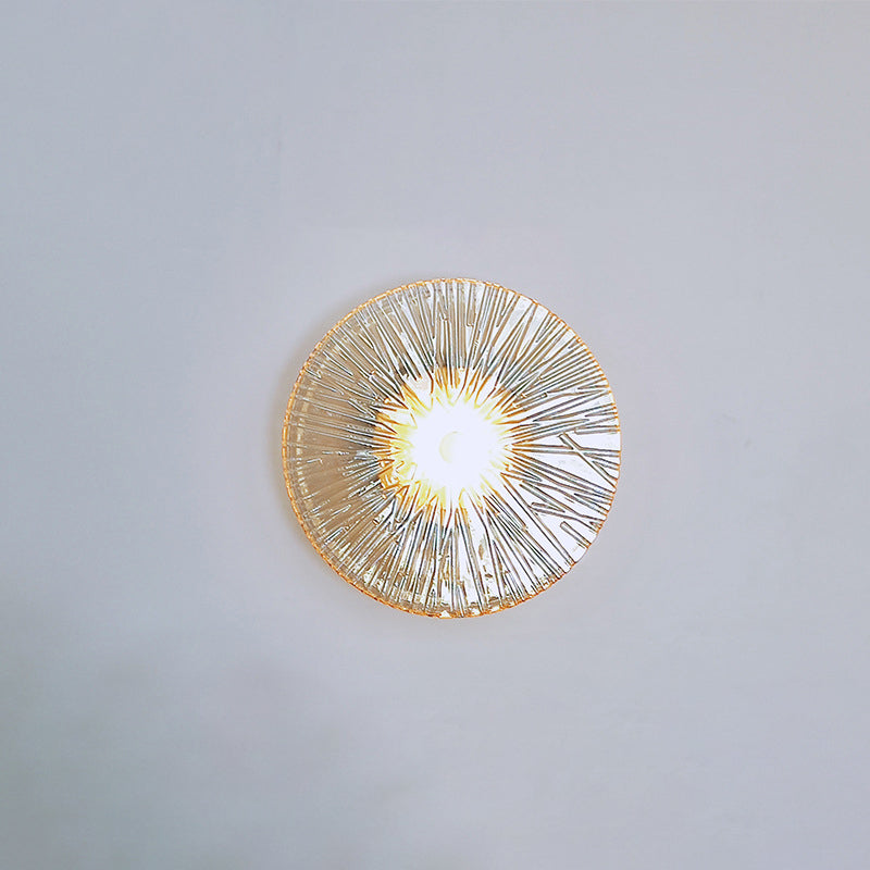 Modern Luxury Round Metal Glass LED Wall Sconce Lamp