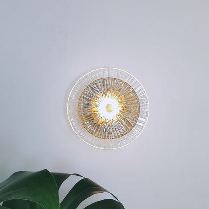 Modern Luxury Round Metal Glass LED Wall Sconce Lamp