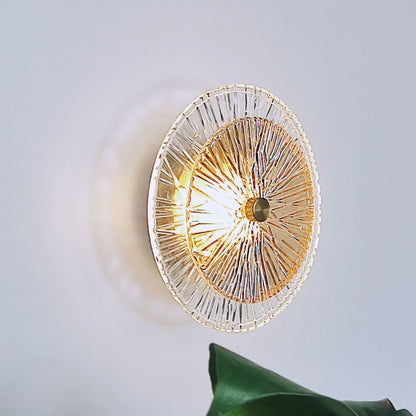 Modern Luxury Round Metal Glass LED Wall Sconce Lamp