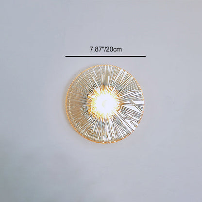 Modern Luxury Round Metal Glass LED Wall Sconce Lamp