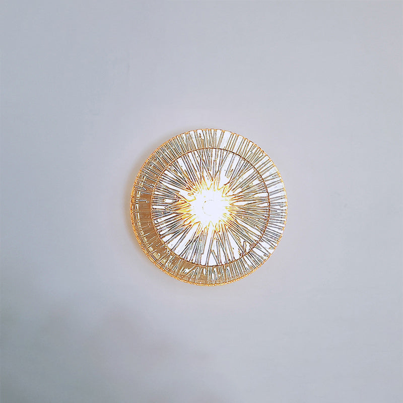 Modern Luxury Round Metal Glass LED Wall Sconce Lamp