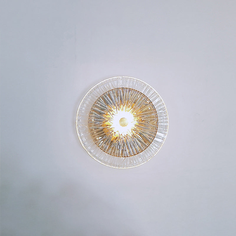 Modern Luxury Round Metal Glass LED Wall Sconce Lamp